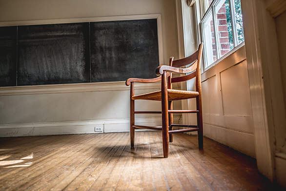 A Johnnie Chair sits in McDowell Hall in Annapolis