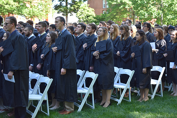 The Class of 2017 sings the National Anthem.