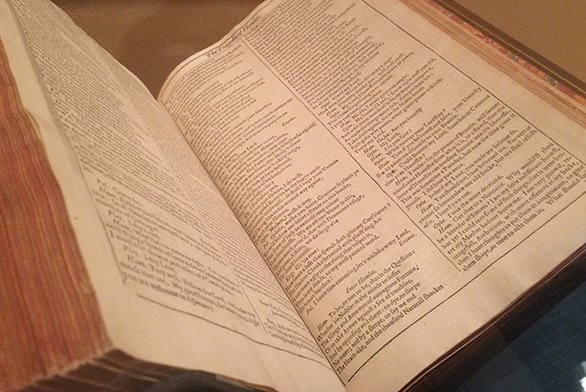 The First Folio is open for viewing in the Mitchell Gallery.