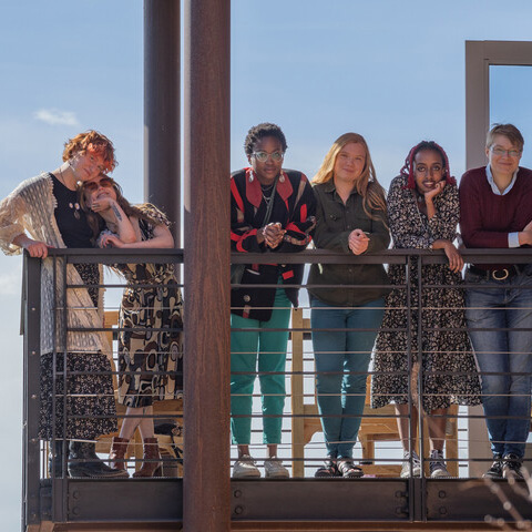 Santa Fe students on balcony