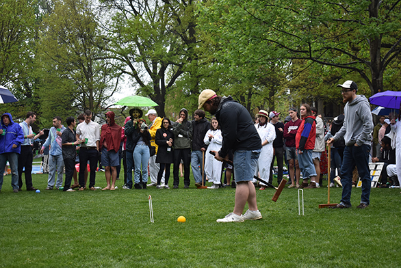 St. John's students Mack McGowen (left) and Sean Miller play in the final match of the day at the 2017 Annapolis Cup.