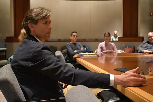 Andrew Krivak speaks with students at St. John's College.