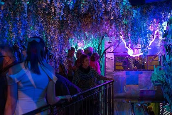 Members of the public visit a Meow Wolf exhibit.