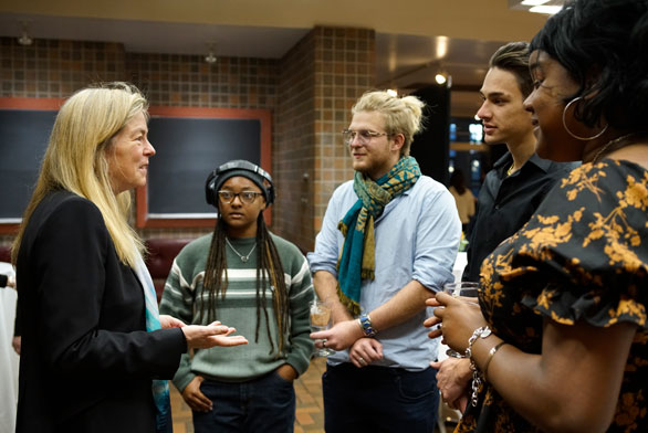 Karen Pritzker with students