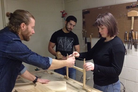 St Johns College students woodshop 