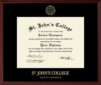 Gold Embossed Diploma Frame in Camby, Santa Fe Bookstore, St. John’s College