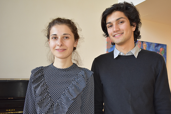 Nano Liklikadze (left) and Himanshu Thapa secured a $10,000 grant for a project in Nepal.