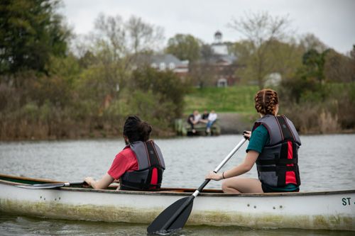 Students canoeing at St. John’s College in Annapolis