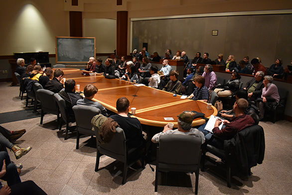 The Conversation Room is filled during the question period.