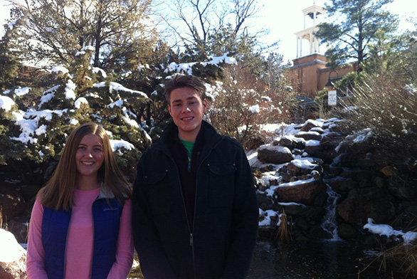 Santa Fe students Sierra Engdahl and Will Thompson are organizing a dinner for January freshmen.