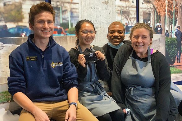 USNA and SJC students in the Naval Academy Yard