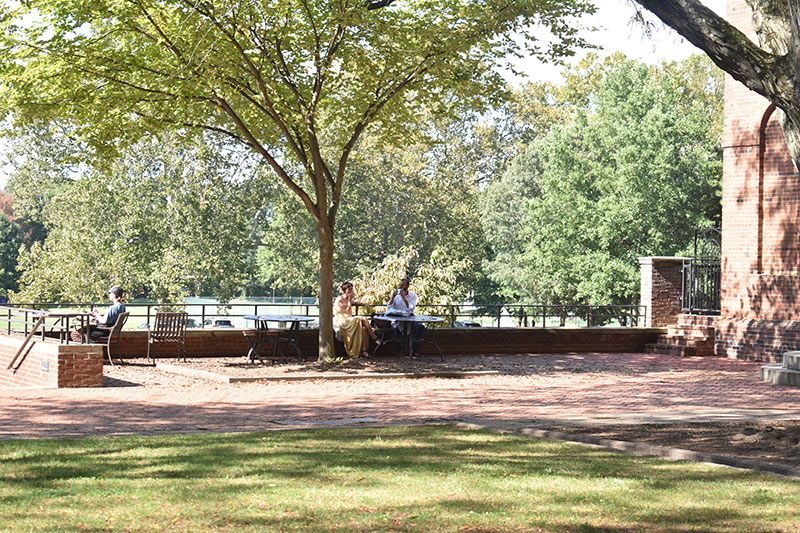 Quad Benches Looking Out Over Back Campus