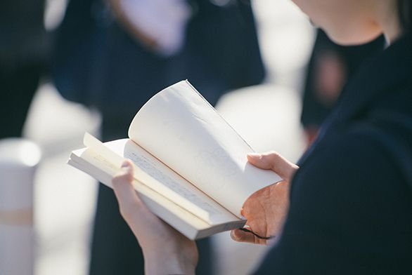 Woman reading nondescript book