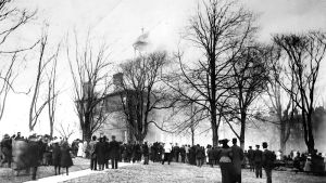 McDowell Hall on Fire in 1909 St. Johns College Annapolis Maryland SJC