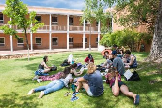 Summer Academy Students Studying on Grassy Knoll St Johns College Santa Fe