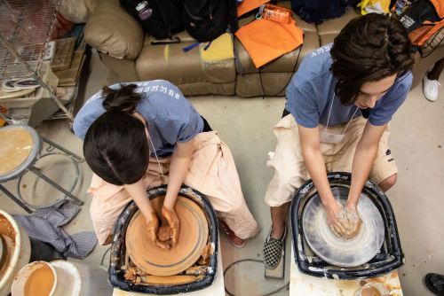 Summer Academy Students Using Pottery Wheels St Johns College Santa Fe