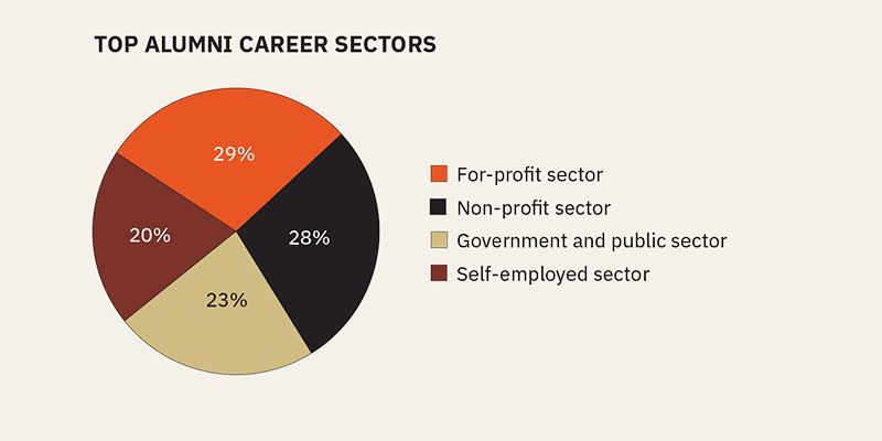 Alumni Success Sectors Data Graph 2020